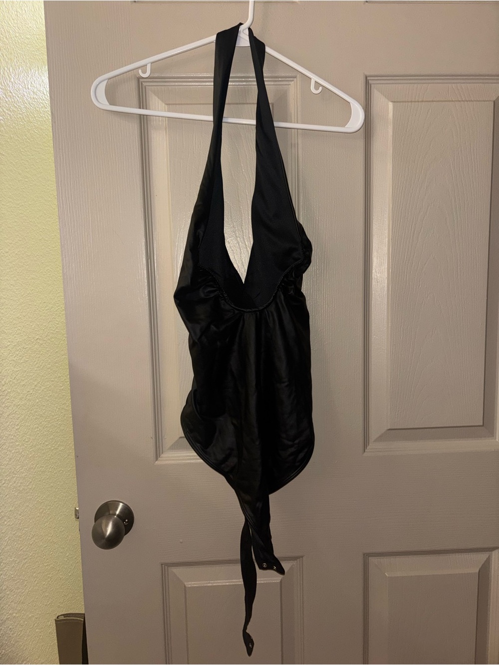 Black Halter Backless Bodysuit